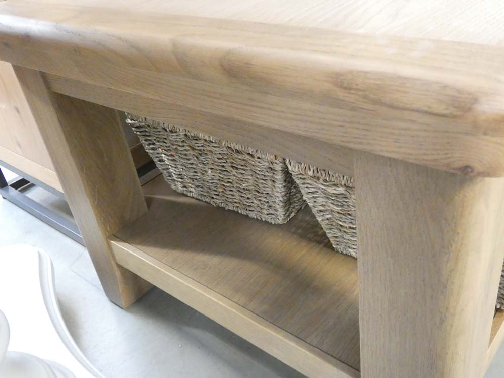 5091 Wessex Smoked Oak Coffee Table With Baskets (20) - Image 3 of 3