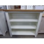 Chester White Painted Oak Small Wide Bookcase (1)