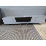 Grey high gloss entertainment unit, as found