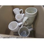 5222 Box containing ale mugs
