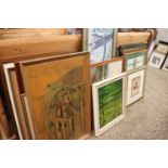 Large quantity of mainly framed and glazed pictures, prints and canvases