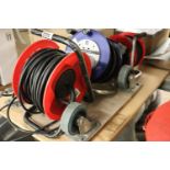 3 various extension cable reels