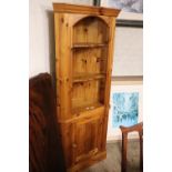 Modern pine corner cabinet