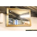 Large gilt framed rectangular wall mirror