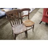 2 various wooden chairs