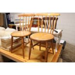 2 wooden penny chairs