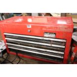 Red Halfords professional toolbox and contents (locked, no key)
