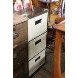 (2037) 3 drawer coffee and cream filing cabinet