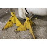 Pair of metal yellow axle stands