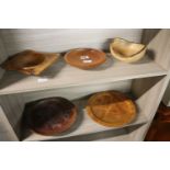 5 various wooden bowls