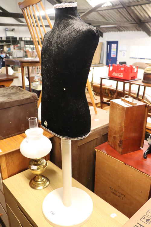 (2036) Dress makers mannequin on single pedestal base