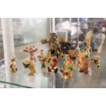 Collection of miniature teddy bear ornaments