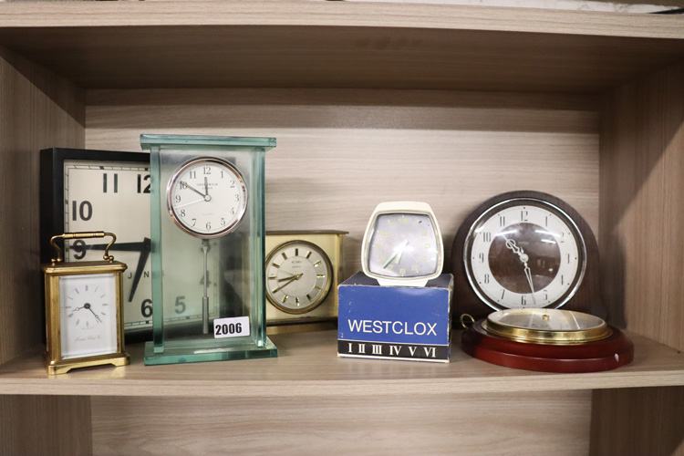 Collection of 7 clocks and barometers