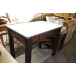 Melamine top kitchen table with single drawer