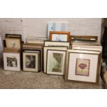 Large quantity of mainly framed and glazed pictures, prints and canvases