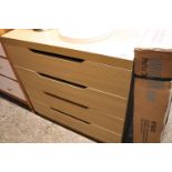 Modern light oak effect chest of 4 drawers