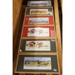 Collection of 6 Cathy Parker lithographic prints of local scenes in rectangular frames