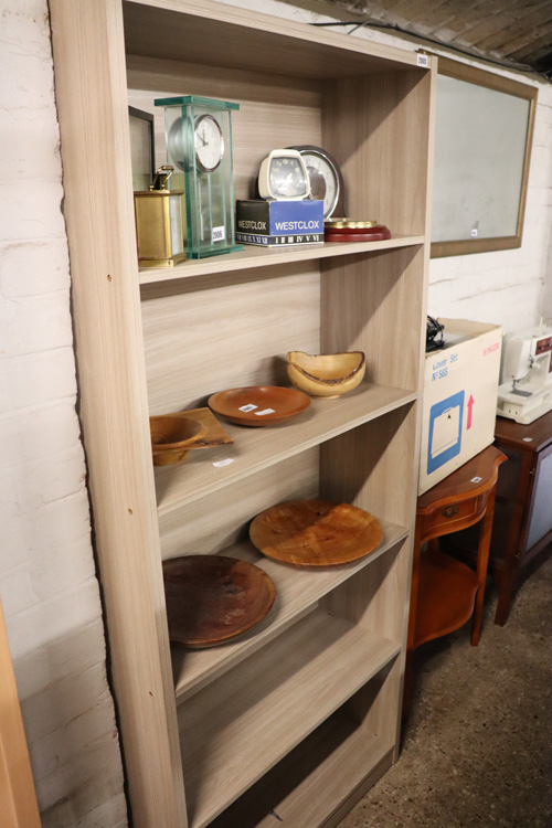 Wood effect open front bookcase