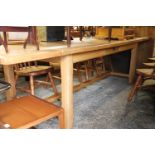 Modern light oak 10 seater extending dining table