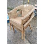 2 stacking wicker patio chairs