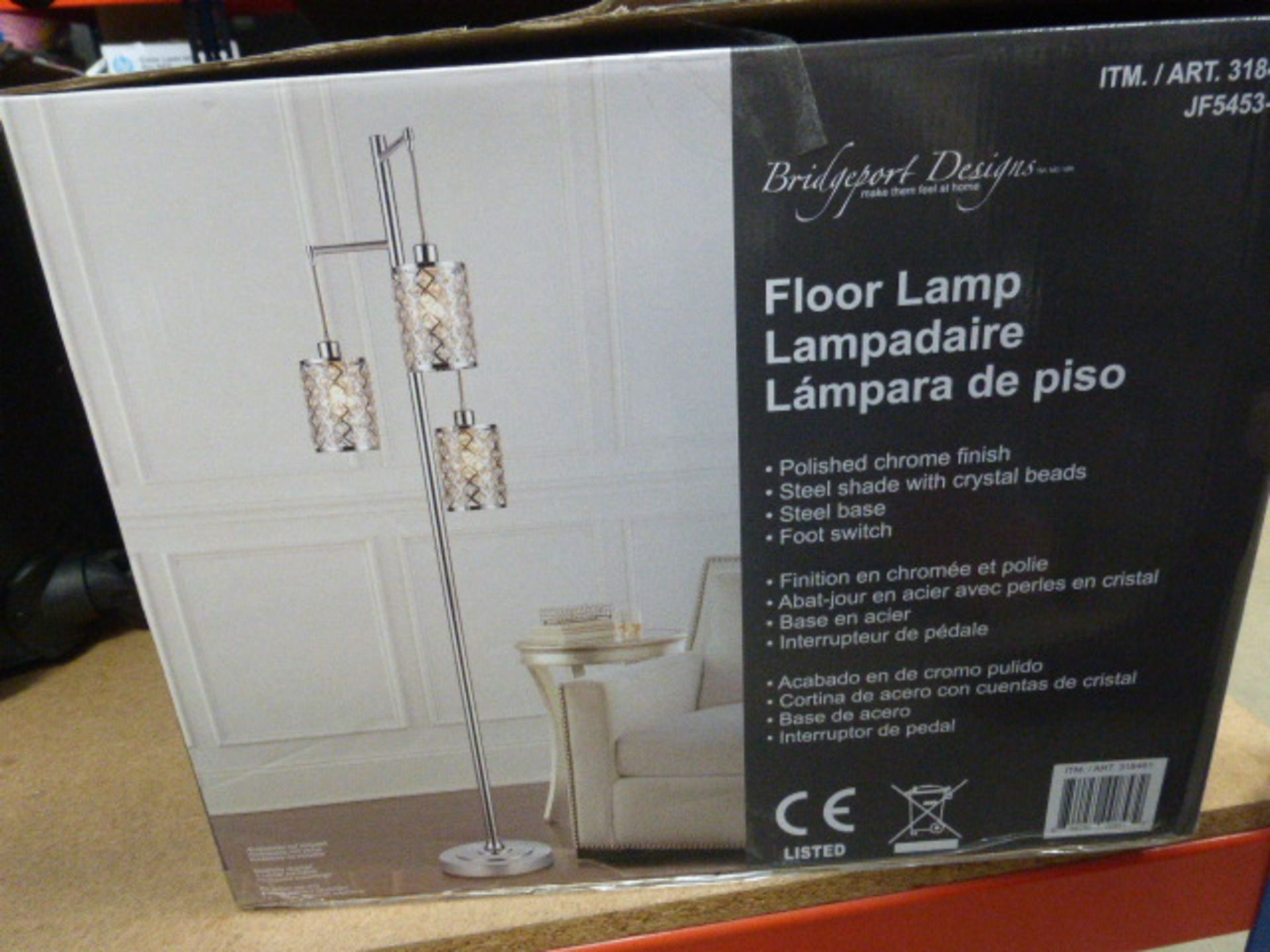 Boxed bridge design floor lamp