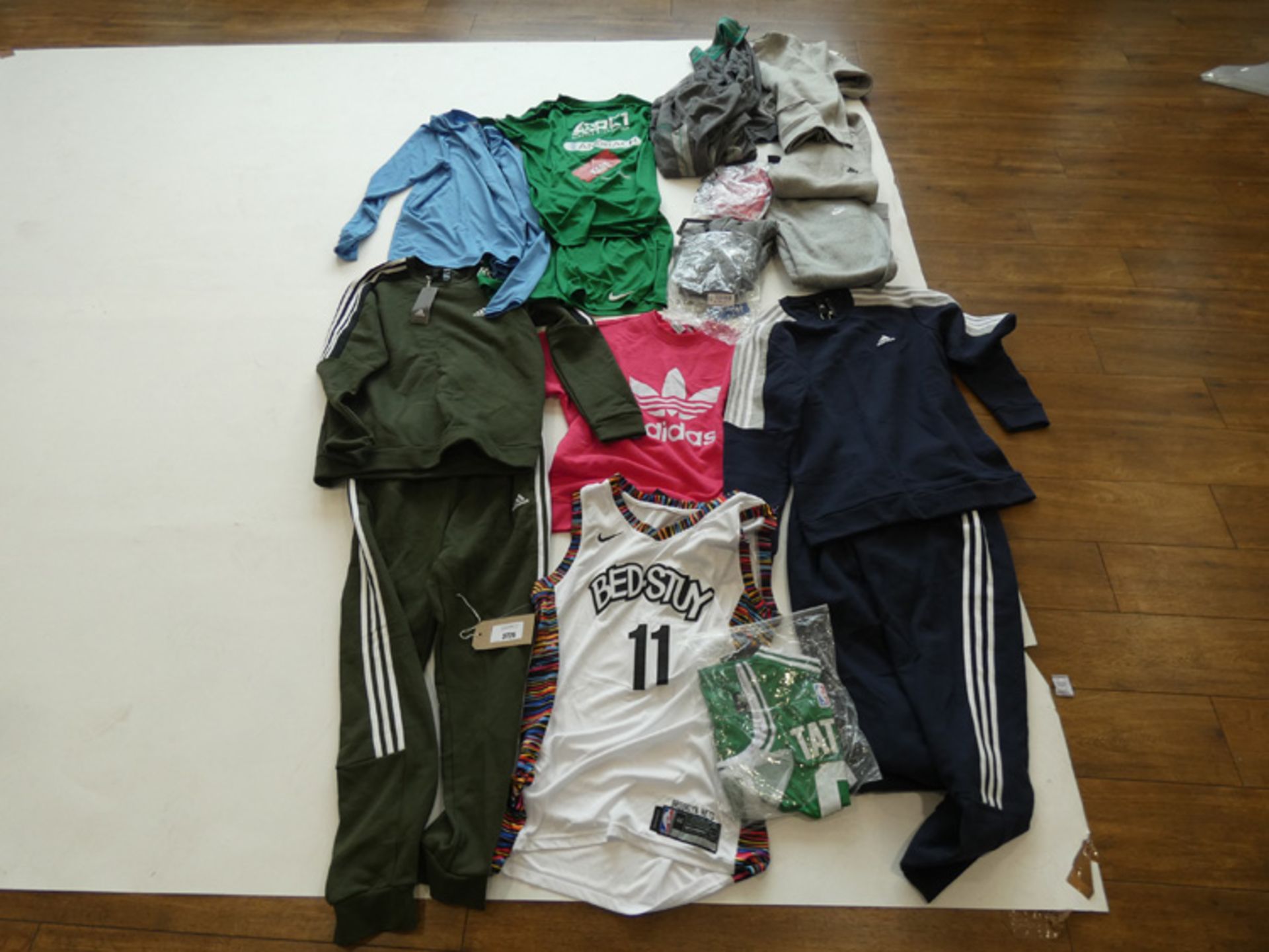Collection of Adidas, Nike, Boss sportswear including track suits, tops, etc