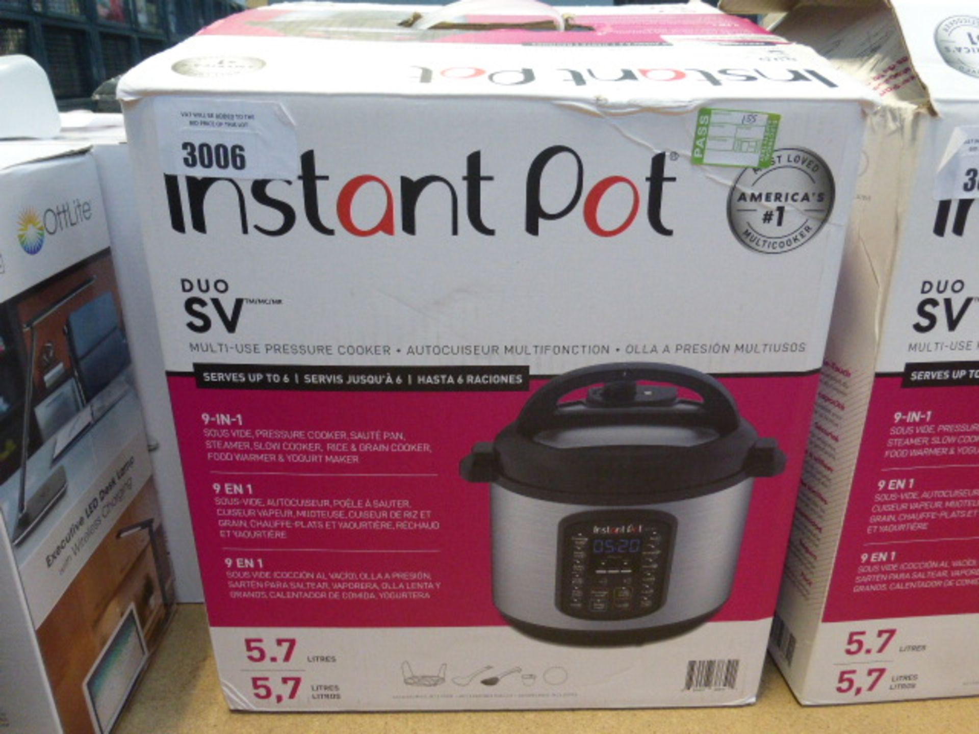 A boxed Instant Pot Multi Use pressure cooker