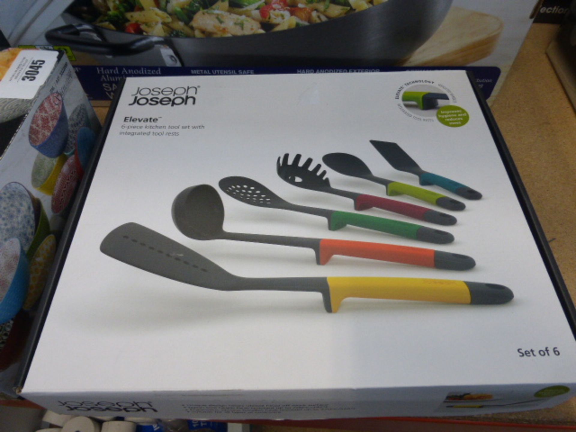 Box of microwavable bowls and a Joseph Joseph kitchen tool set - Image 2 of 2