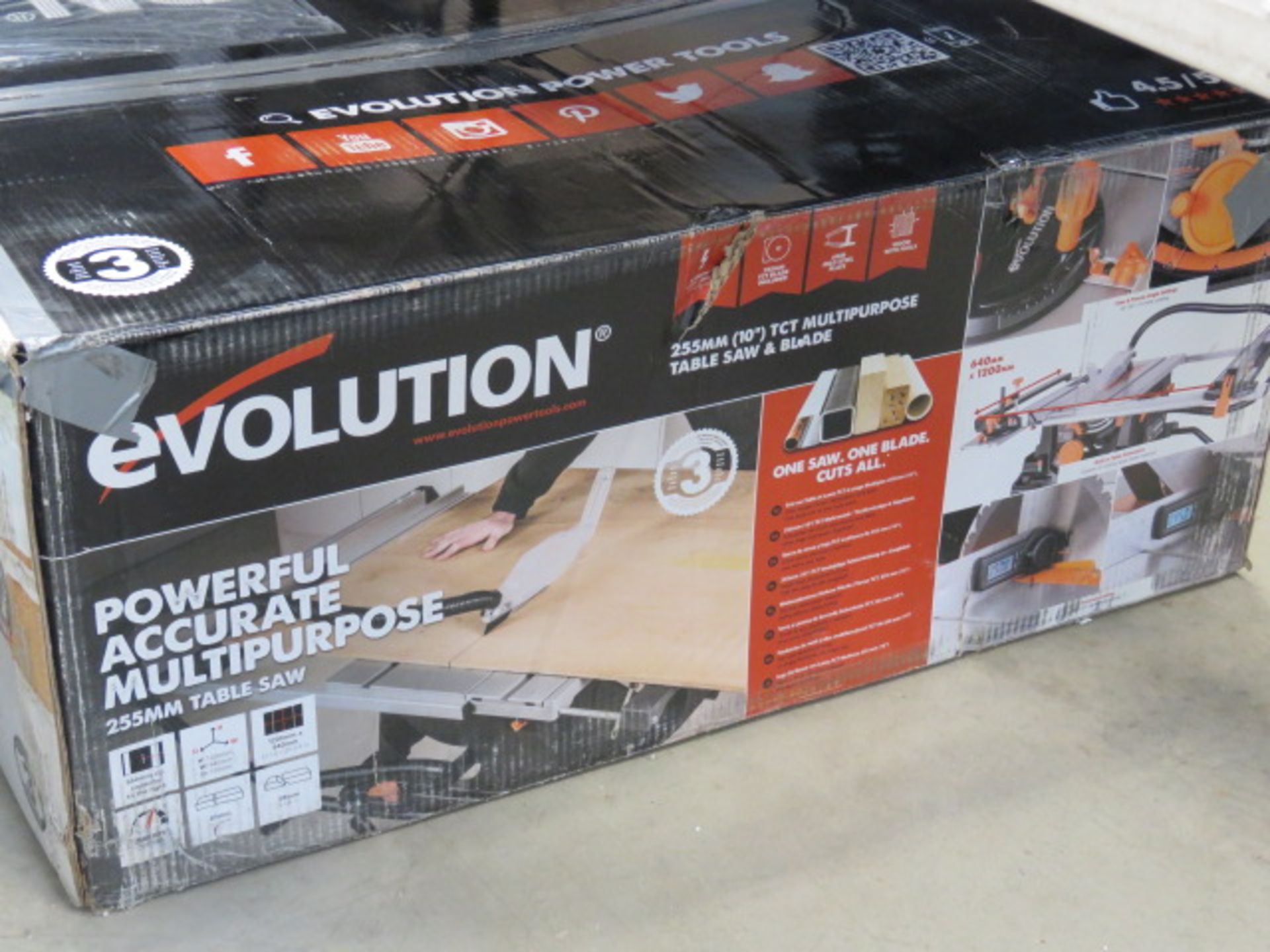 Evolution 255mm table saw with box - Image 2 of 7