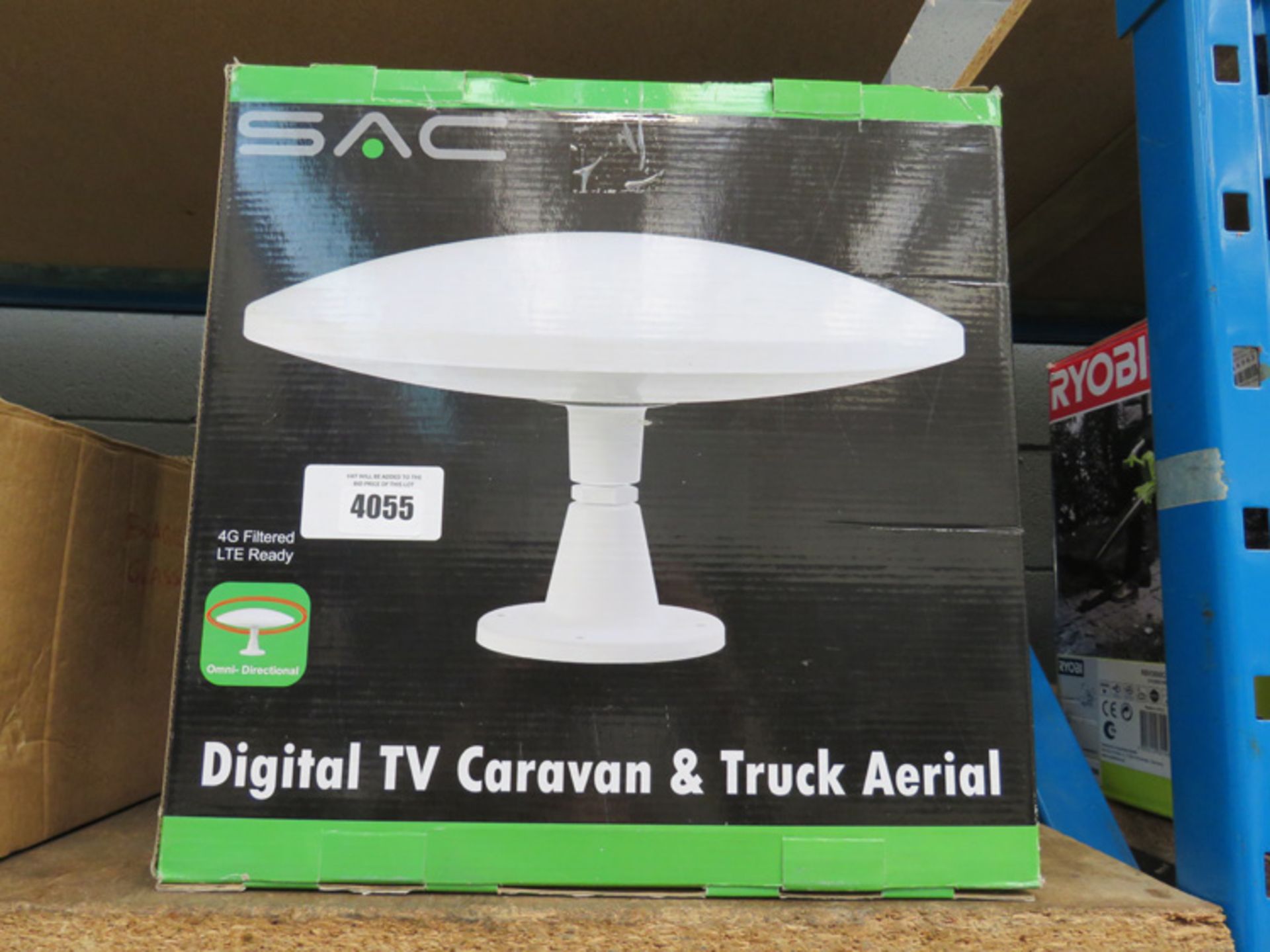 Boxed digital TV caravan and truck aerial