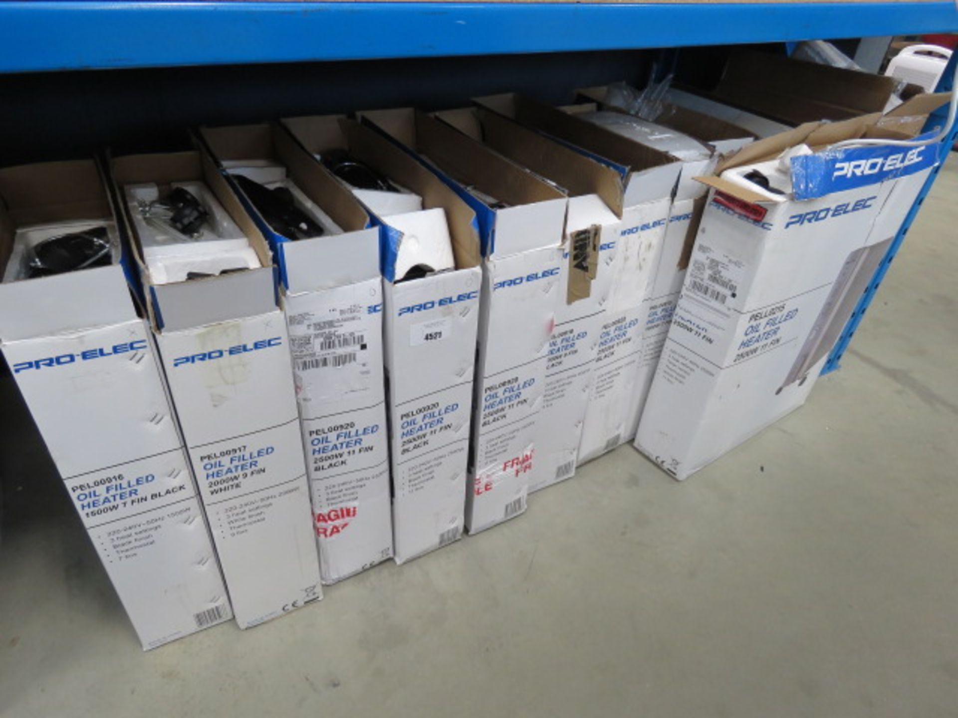 13 boxed Pro Elec oil filled radiators