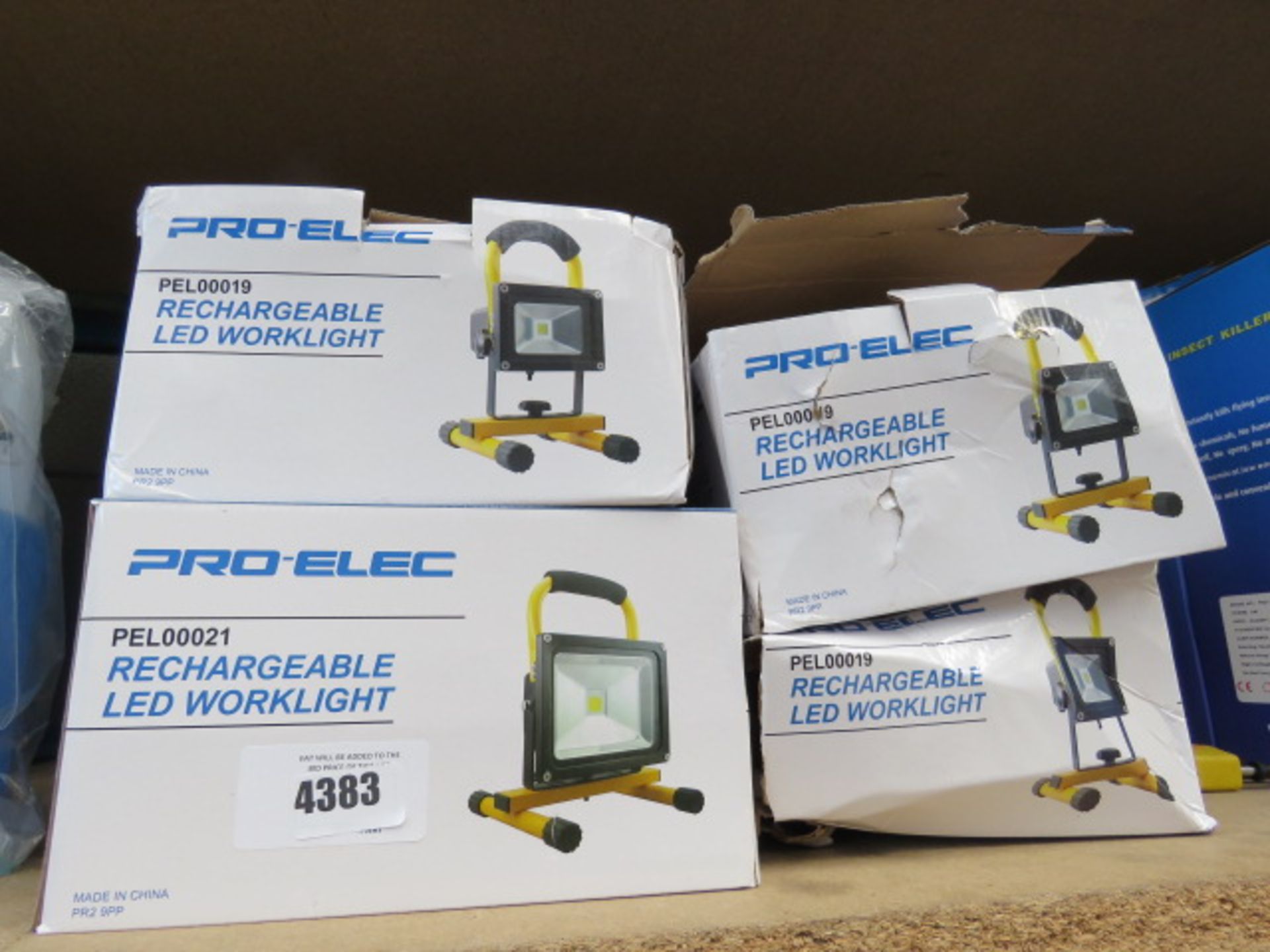 4 rechargeable LED worklights