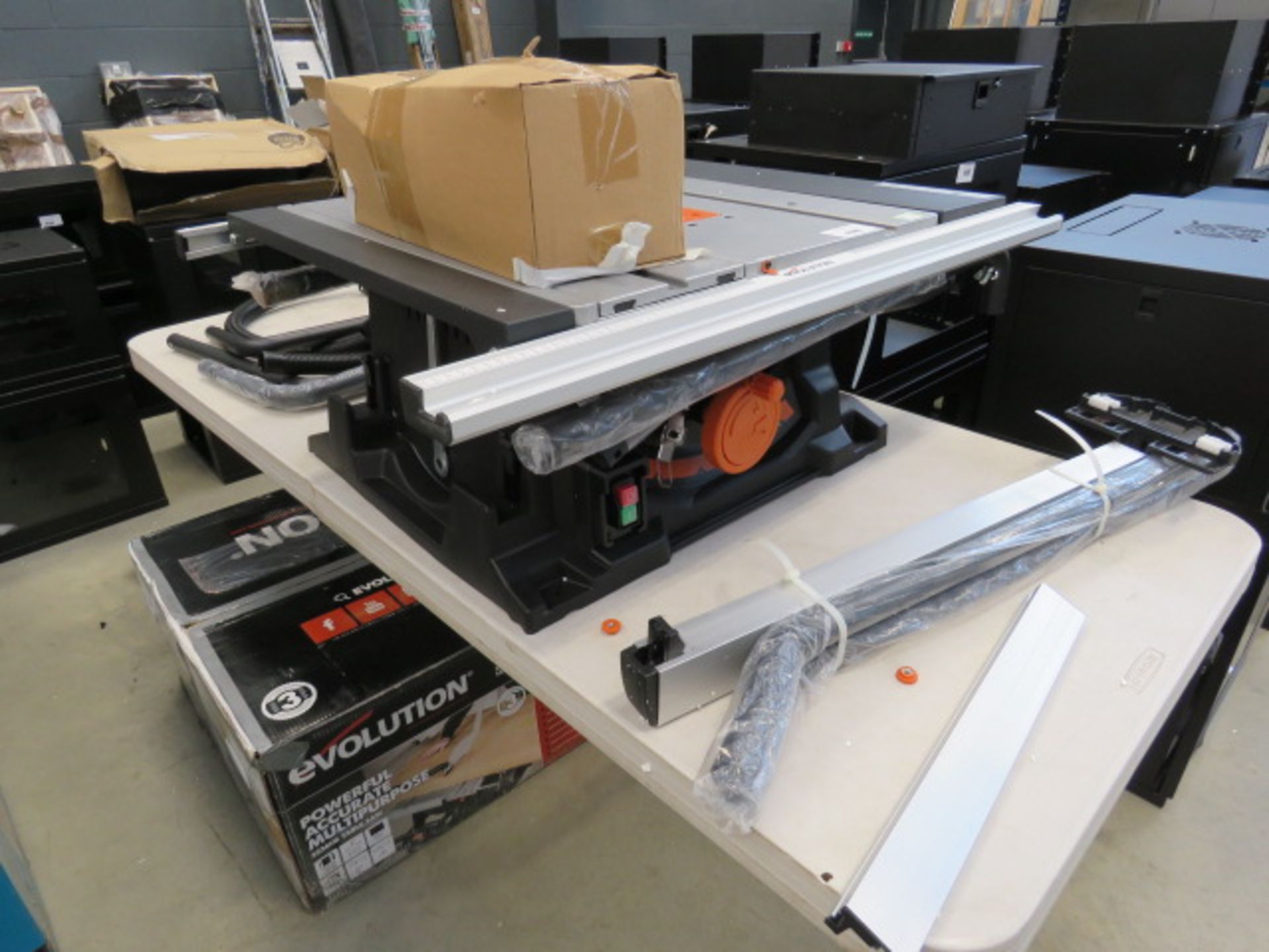 Evolution 255mm table saw with box