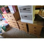 Modern pine bedroom suite comprising chest of 2 over 4 drawers and matching 3 drawer bedsides