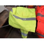 Box of yellow hi vis jackets, approx. 9