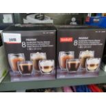 Pair of Bodum 8pc double wall thermo glass sets
