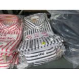 5 ladies RM Williams black and white striped shirts