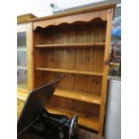 Modern pine open fronted bookcase