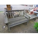Pine wooden 2 seater garden bench with matching table