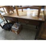 19th c mahogany 2 drawer side table