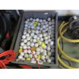 Shallow tray of mixed branded golf balls (used)