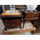 Mahogany effect Stag single drawer bedside and a similar single drawer unit