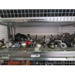 Shelf containing large quantity of modern fishing reels incl. Penn, Sport Fisher, Dipper Sunridge,