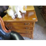 Small yew chest of 4 drawers