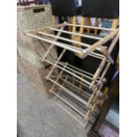 Wooden folding clothes airer