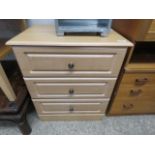 Modern wood effect 3 drawer bedroom chest