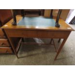 Mid Century Gordon Russell style 2 drawer side table with inset leatherette surface