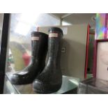 2 Hunter child's sparkly wellies, one size 9 (L) and one size 8 (R)