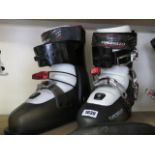Pair of Dalbello ski boots in black and white