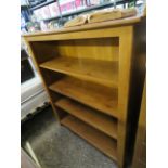 Modern pine effect open fronted bookcase